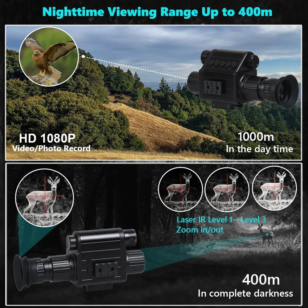 Tensdarcam Megaorei Digital Night Vision Monocular 1080P 940nm IR Scope