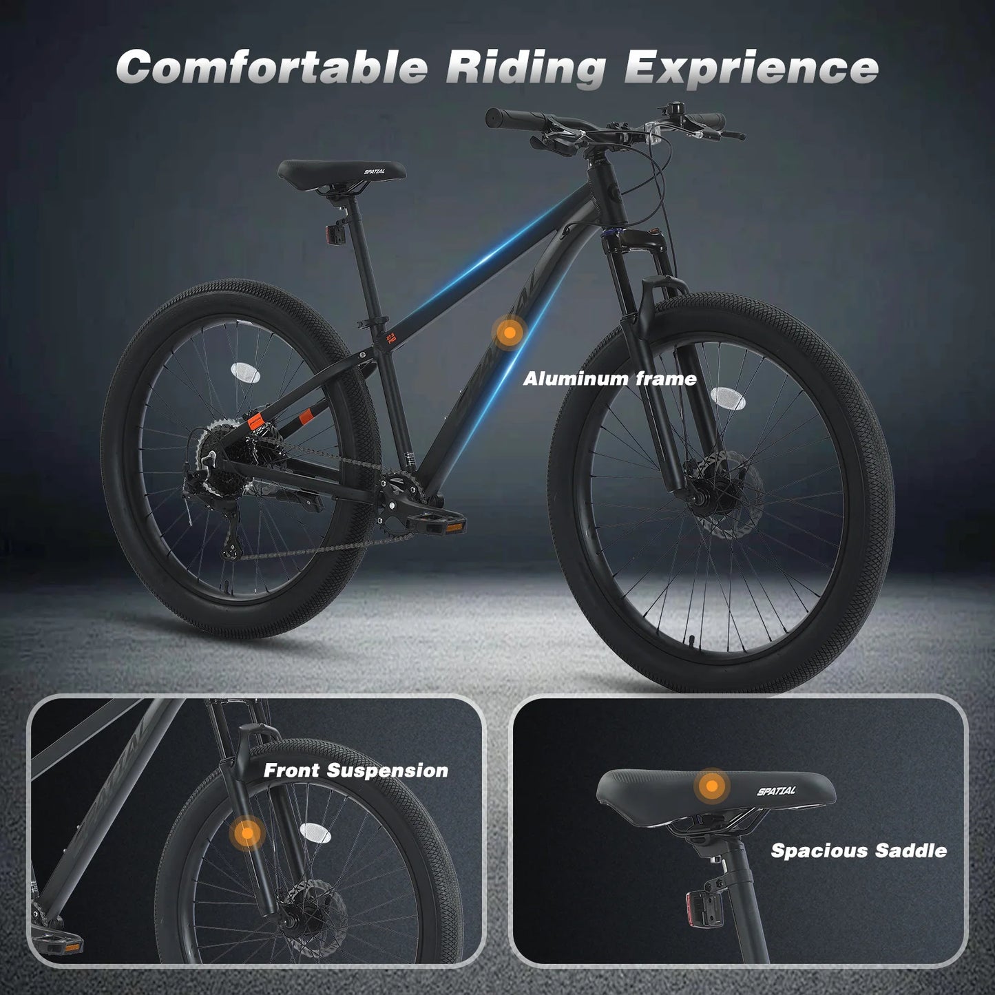 Spatial MT275FSPRO Hardtail Mountain Bike With Suspension And Disc Brakes