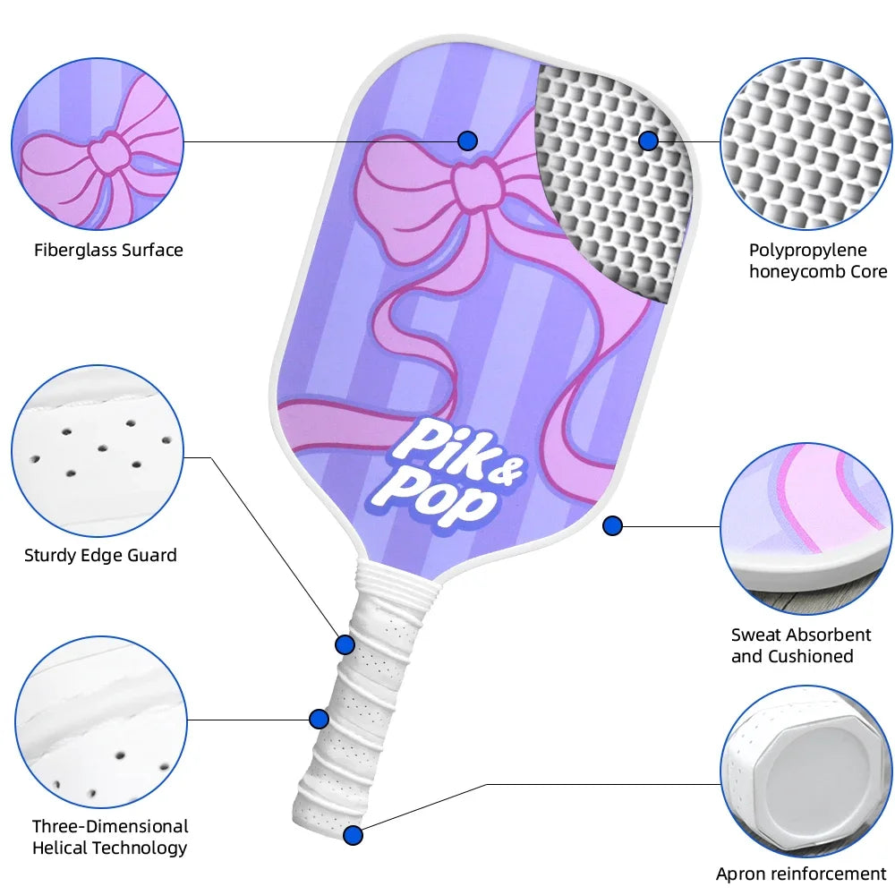 Fiberglass Pickleball Paddle Set | Honeycomb Core for All Levels