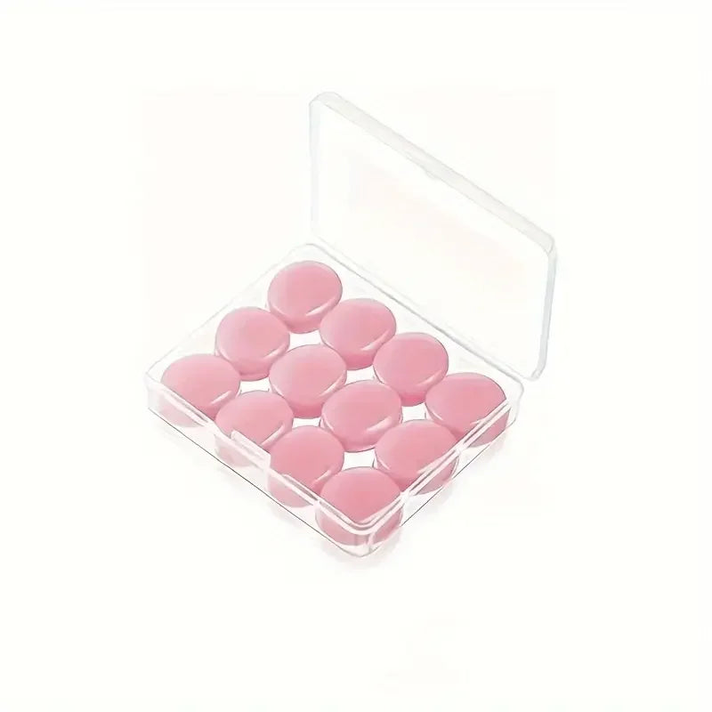 12 Pieces Silicone Reusable Sleep Ear Plugs - For Concerts, Swimming, Shooting, Snoring, Airplanes