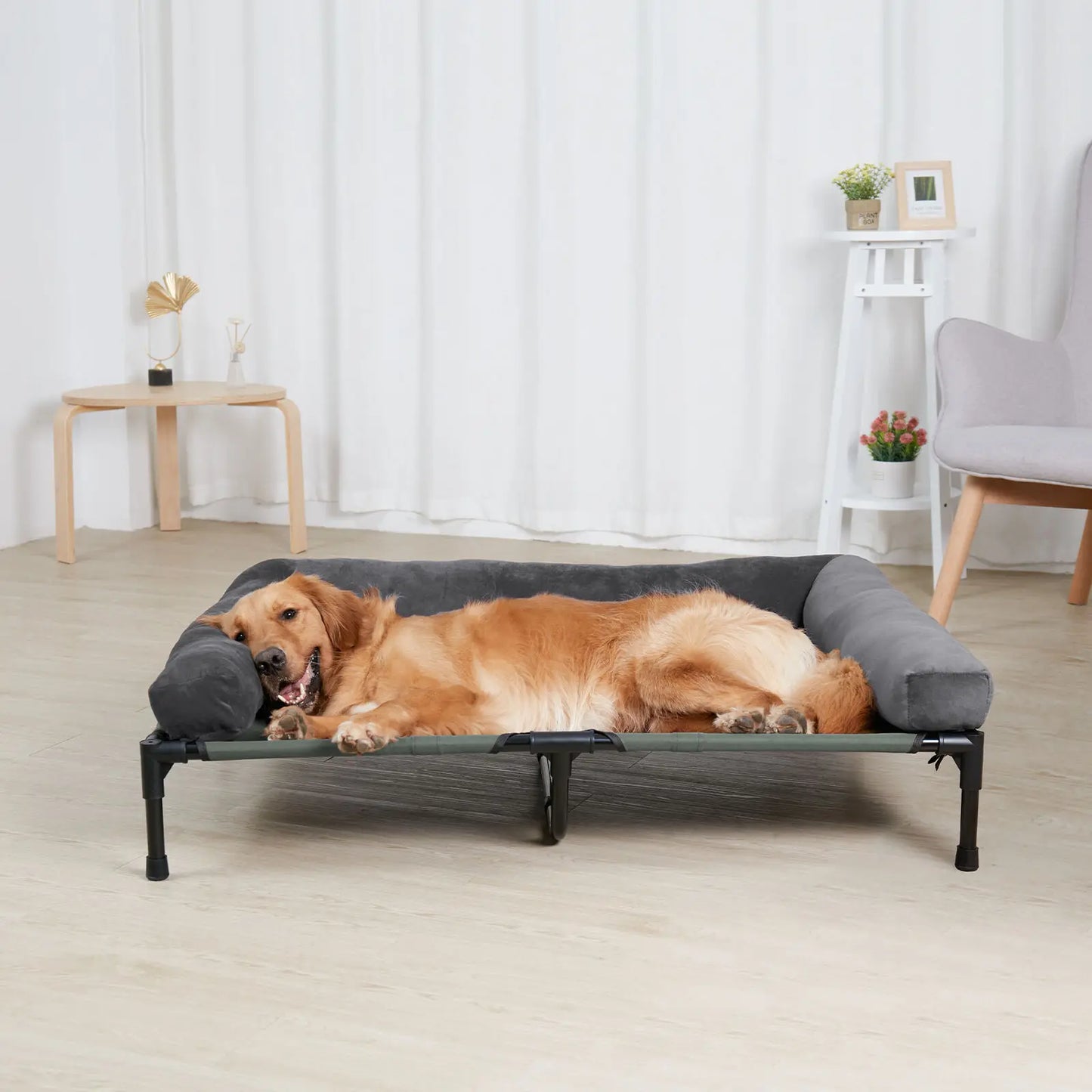 BINGOPAW Elevated Pet Bed Detachable Bolster For Dogs And Cats