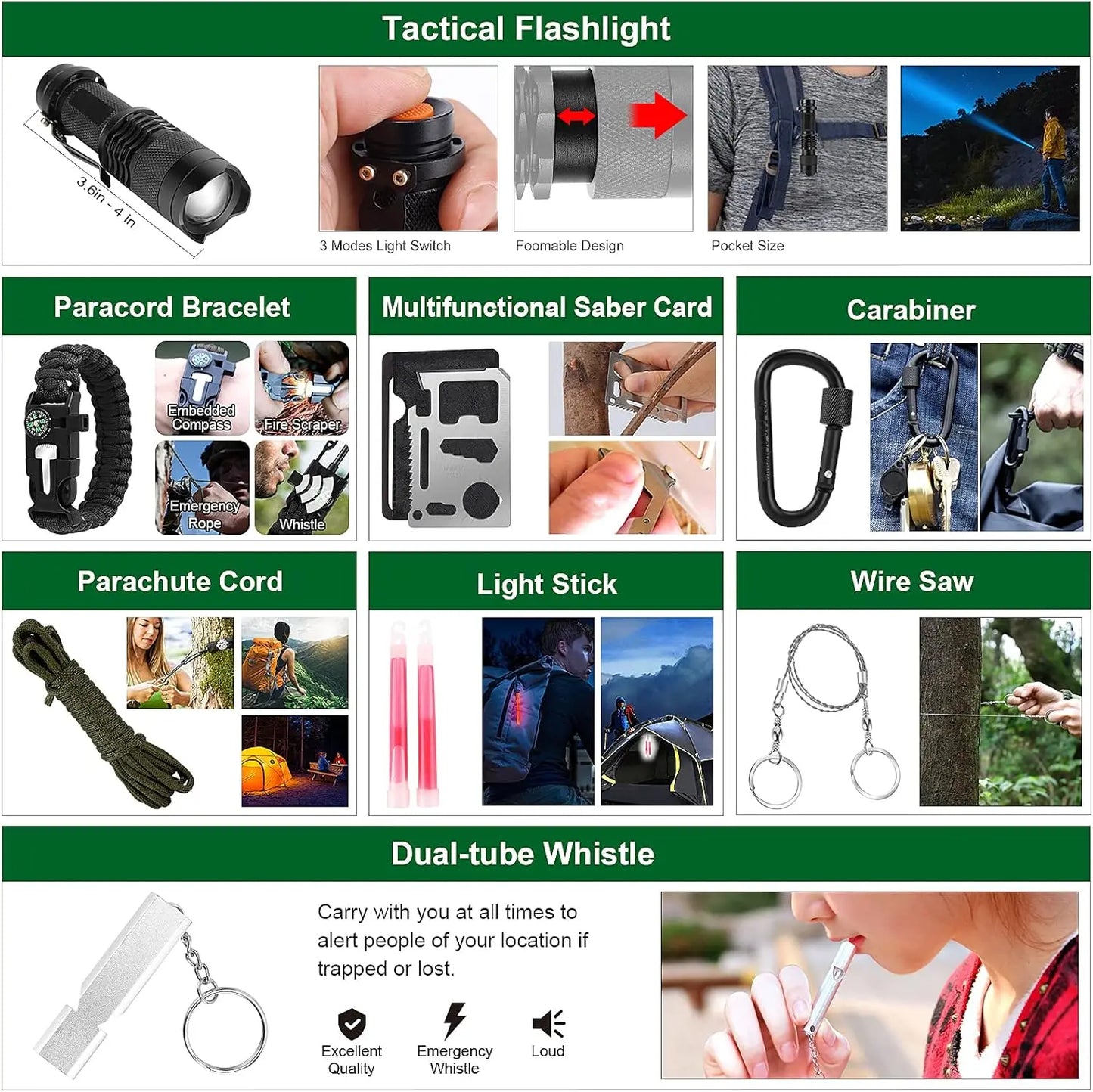 142-In-1 Emergency Survival Kit With Molle Pouch For Camping