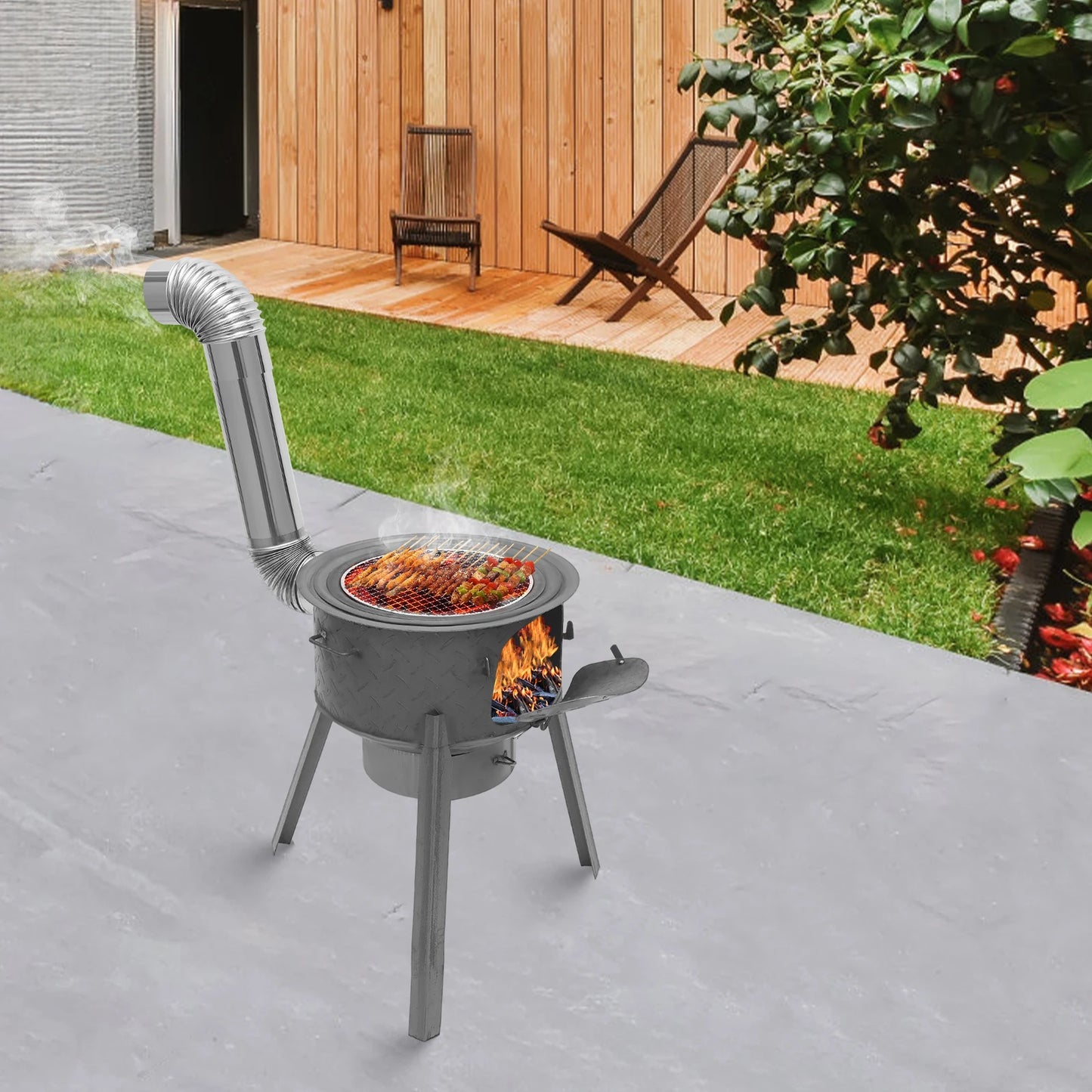 Portable Camping Wood Stove for Indoor Outdoor Cooking and Heating
