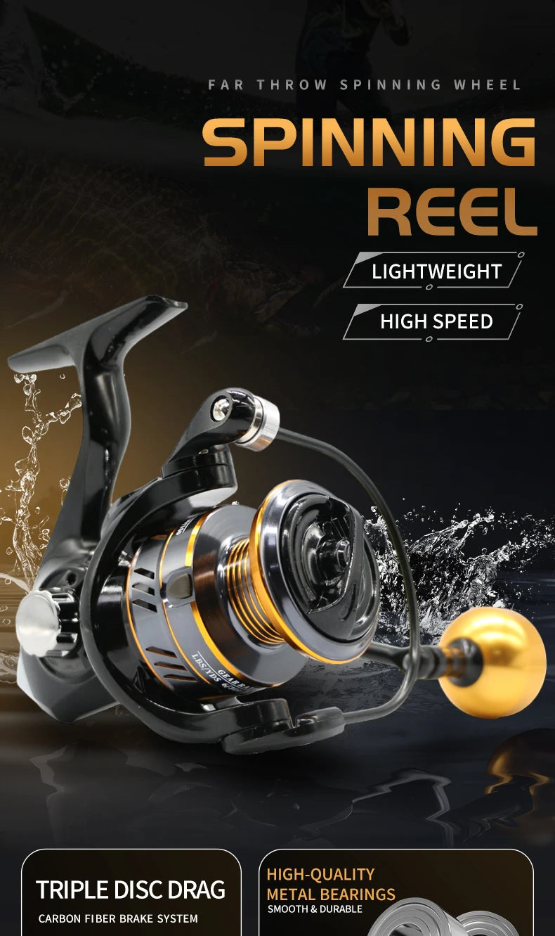 J-Barzillai Spinning Fishing Reel Metal Spool High Quality Saltwater