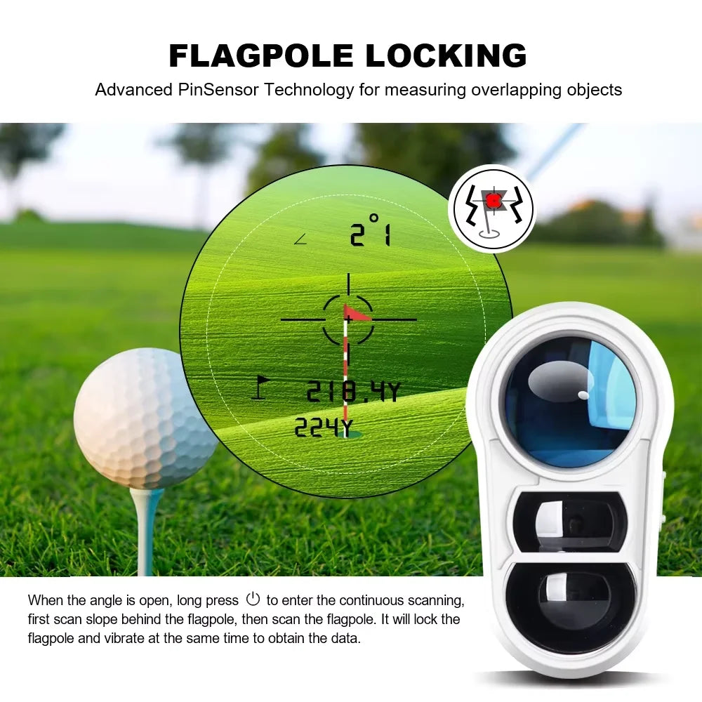 NOHAWK Golf Rangefinder with Slope, 1000M, 6X Magnification with Flag Lock and Vibration for Golfers/Hunters