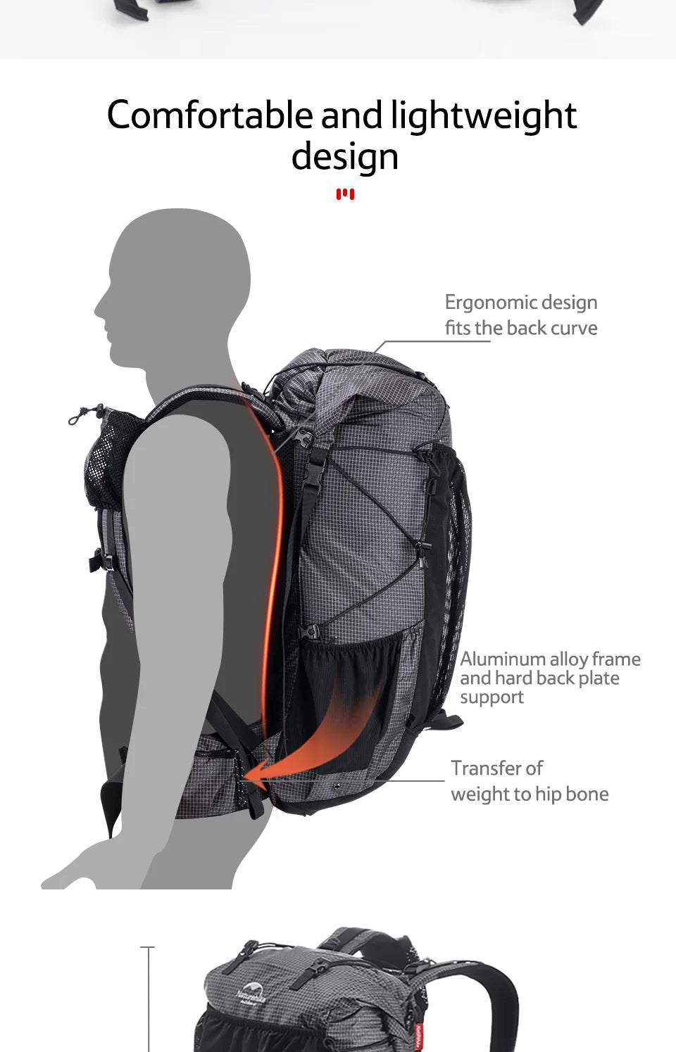 Naturehike Outdoor Mountain Backpack Waterproof With Rain Cover