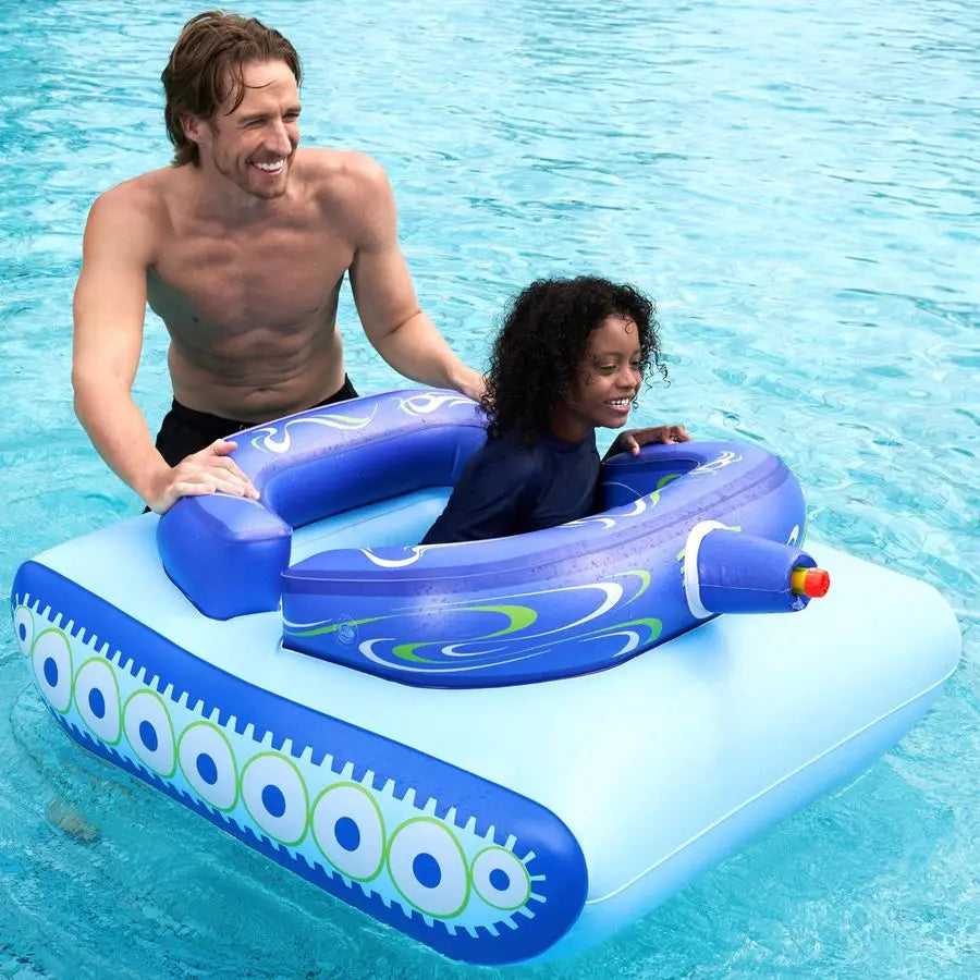 Inflatable Tank Pool Floaties For Kids With Water Gun