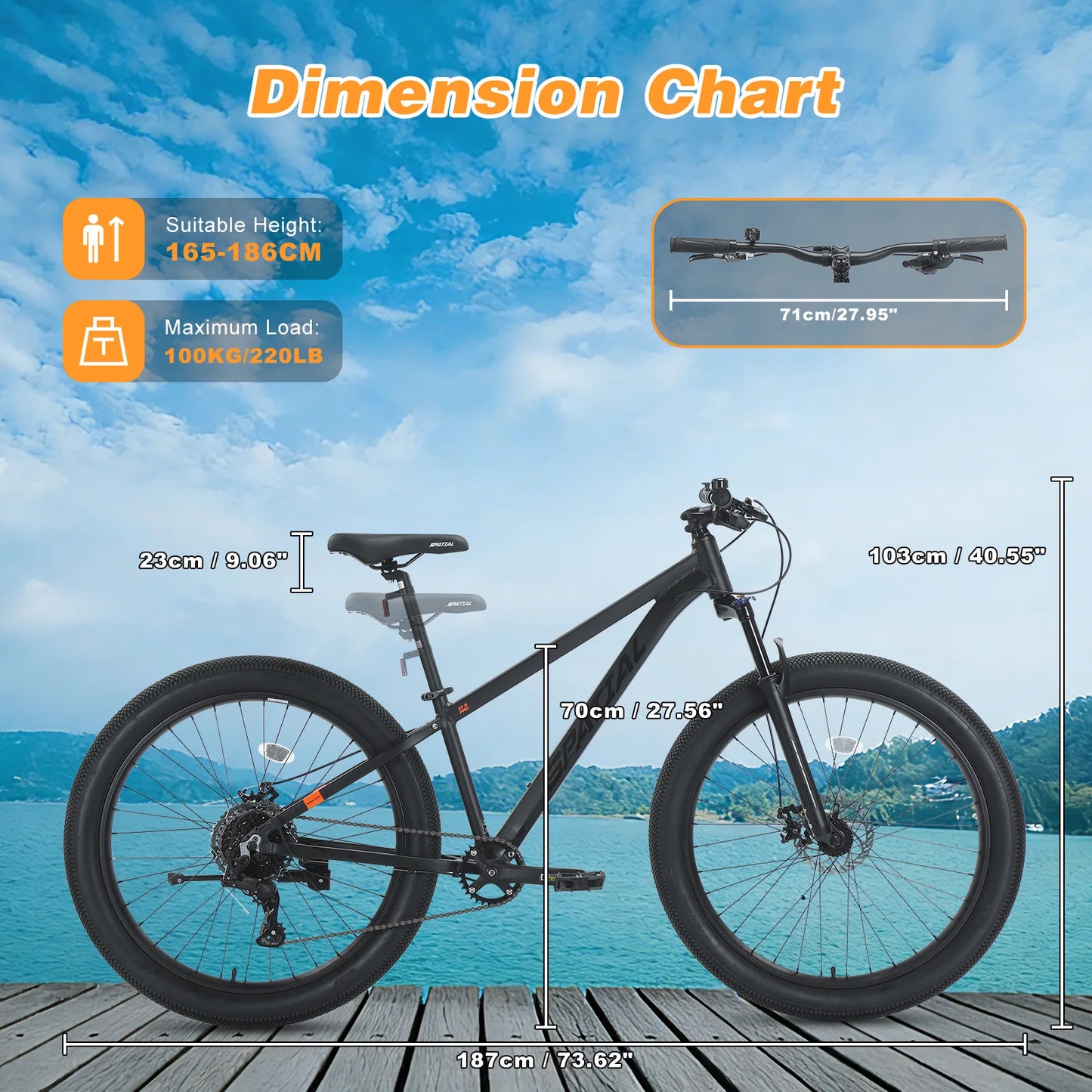 Spatial MT275FSPRO Hardtail Mountain Bike With Suspension And Disc Brakes