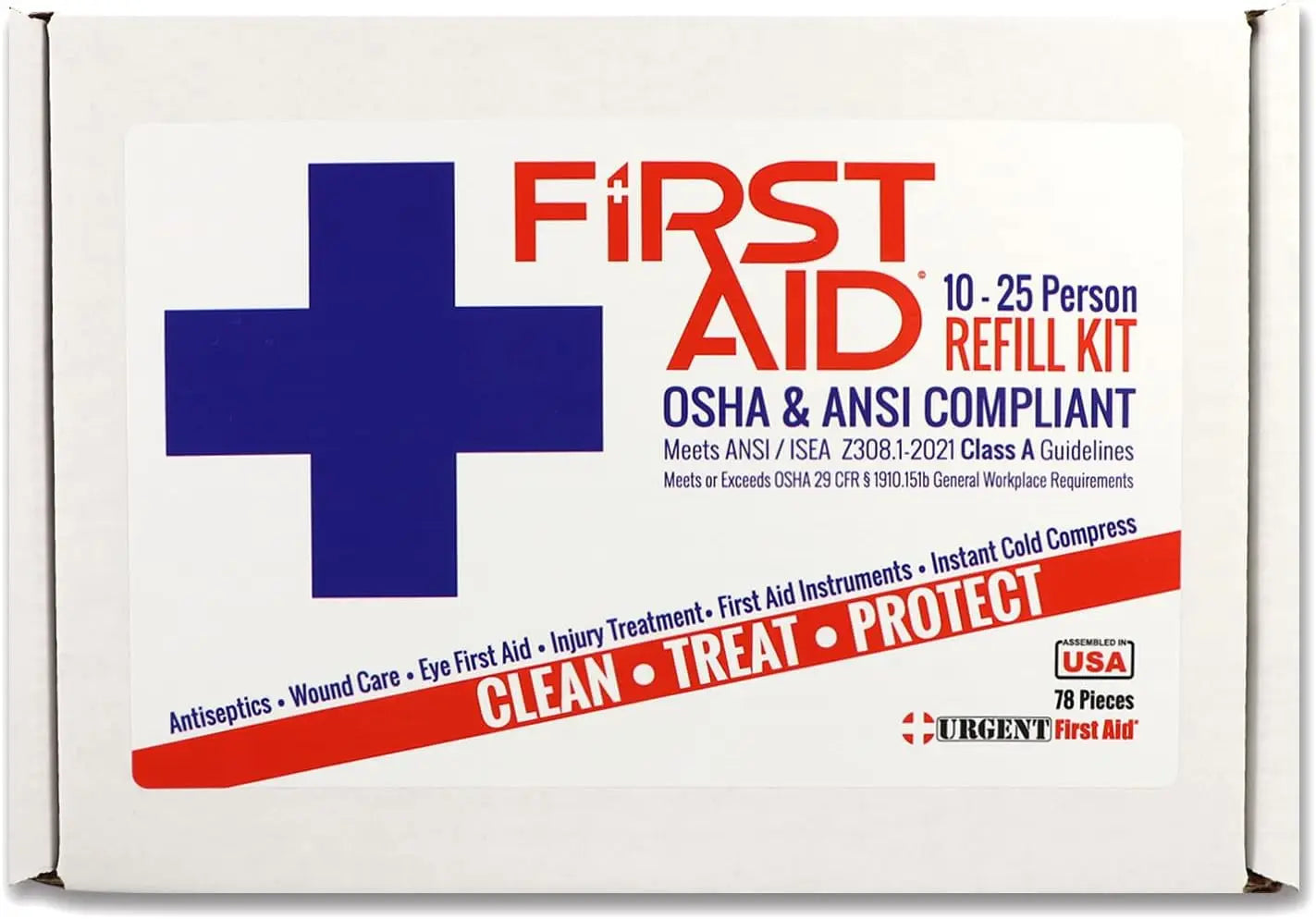 ANSI 25 Person First Aid Kit Refill With 78 Pieces For Office Home Car