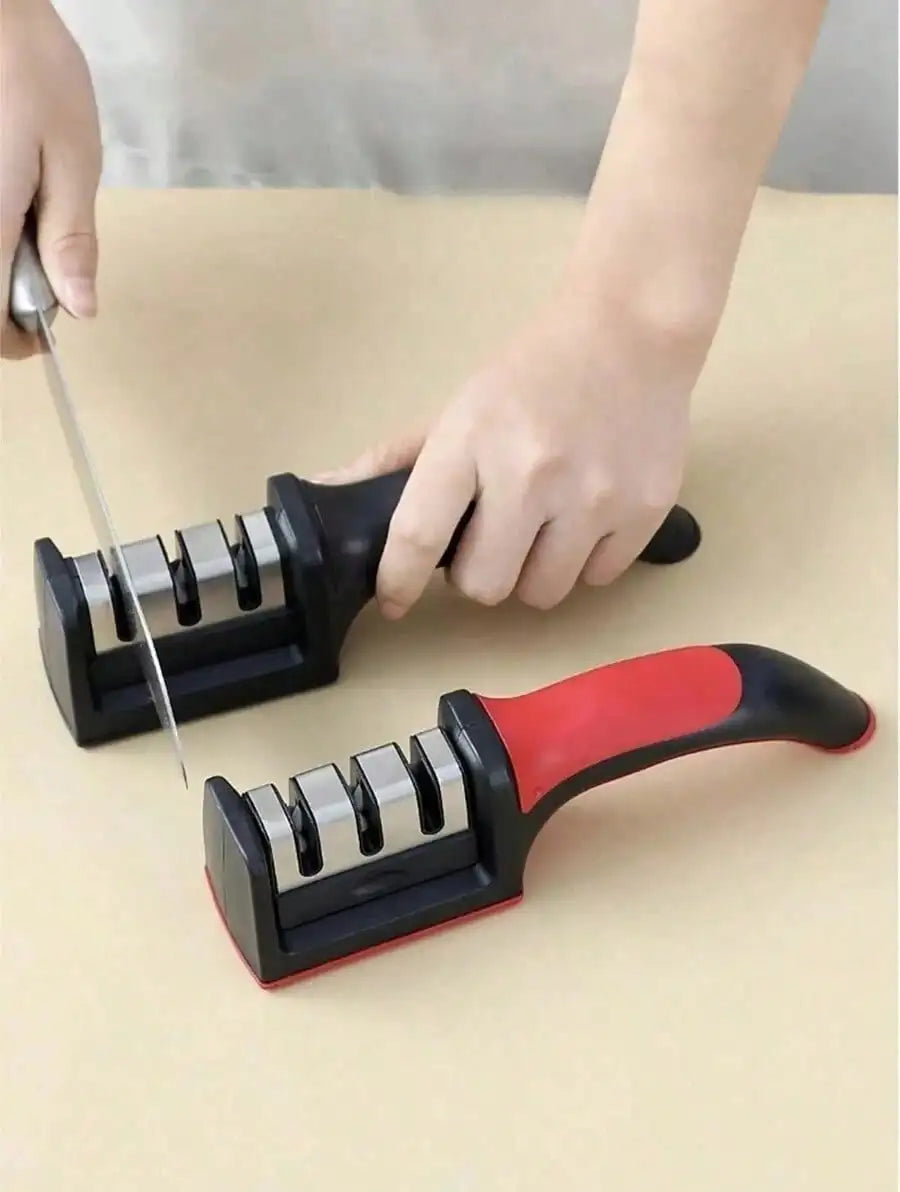 3-Stage Knife Sharpener, Multi-Function, Non-Slip Base, Portable Kitchen Gadget
