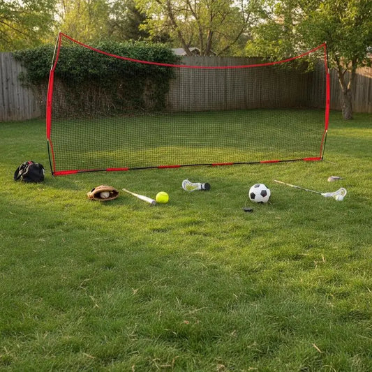 Athletic Barrier Netting 20x10 ft For Backyard Training Field Sport Center, Portable Practice Equipment Carry Bag Heavy Duty Mesh Nylon Material Baseball Softball Lacrosse Soccer Hockey Training Gear Accessory