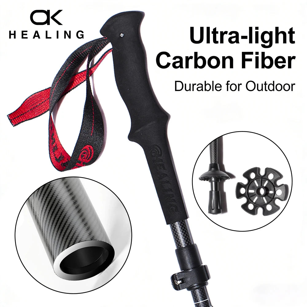 Okhaling Folding Carbon Fiber Trekking Poles For Outdoor Hiking