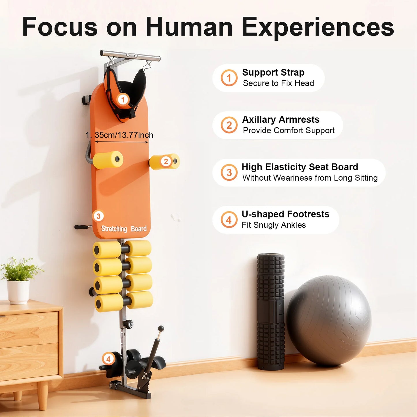 Adjustable Back Stretch Bench For Neck And Spinal Decompression 130kg Capacity