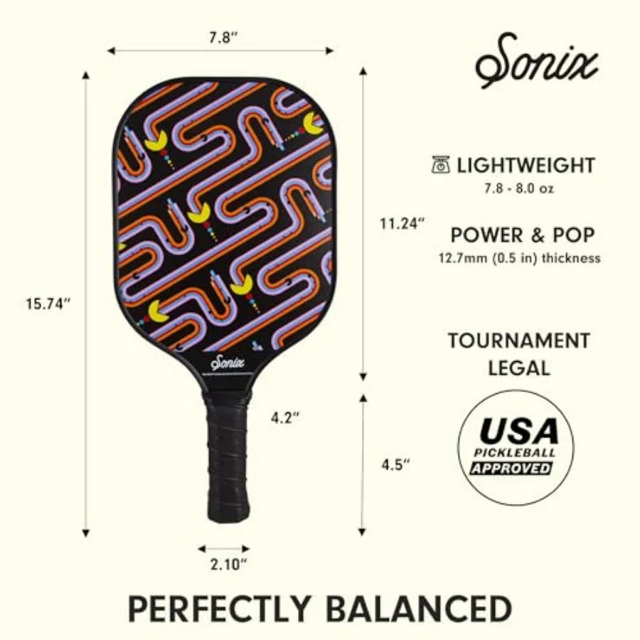 Pickleball Paddles Set of 2 USAPA Approved Fiberglass Surface, Honeycomb Core Mixed 2-Pack Paddles