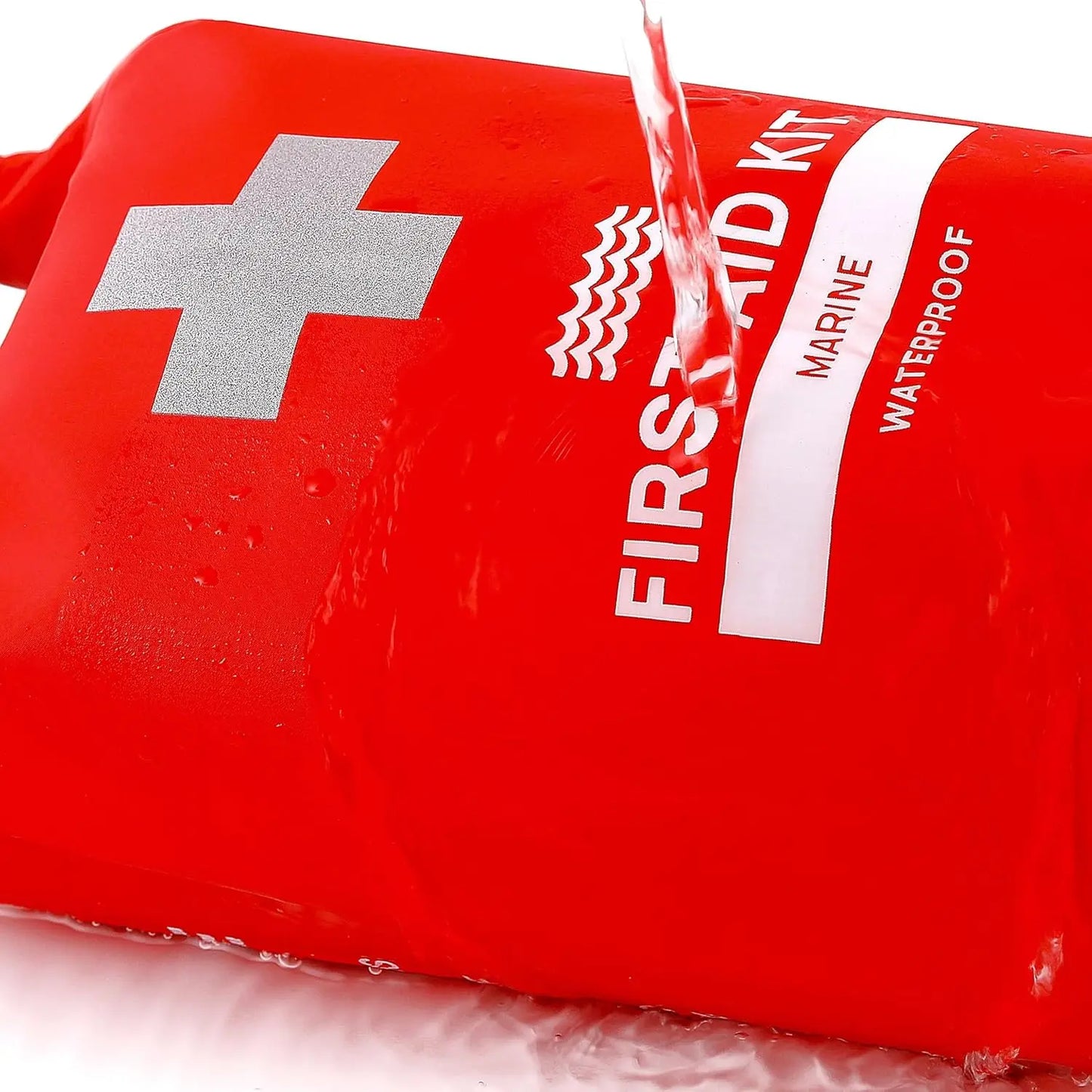 Waterproof First Aid Kit with Emergency Supplies for Boating, Camping, Fishing - Includes Carabiner and Trauma Gear
