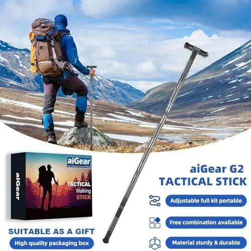 YTYIN G2 Tactical Hiking Stick With Adjustable Aluminum Trekking Poles