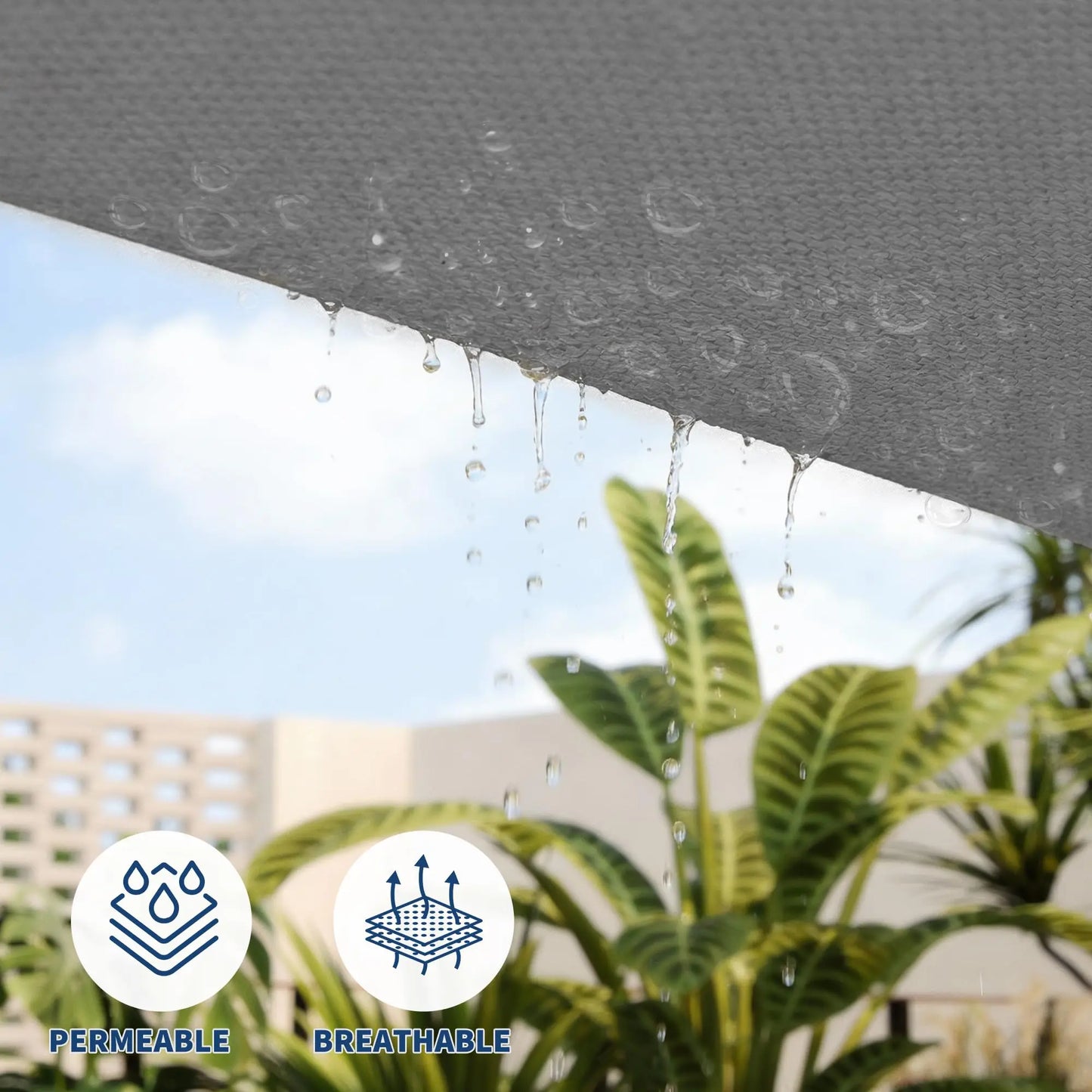 10'x13' Rectangle Sun Shade Sail UV Block Outdoor Canopy Awning Shade Cloth For Patio Backyard Garden Pool