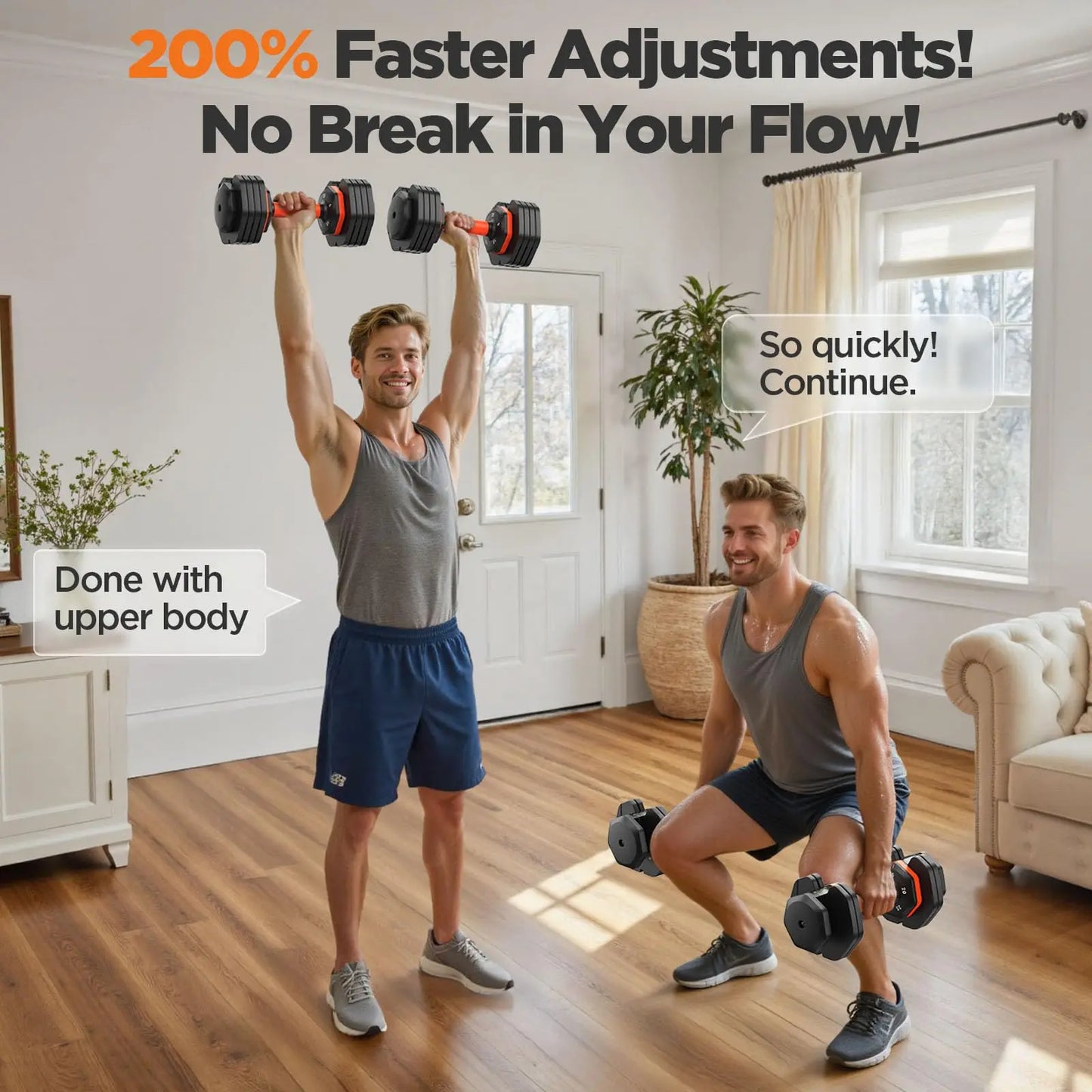 2026 Updated Adjustable Dumbbell Set 110lbs - Storage Box, Anti-Slip Grip, for Men & Women Home Gym