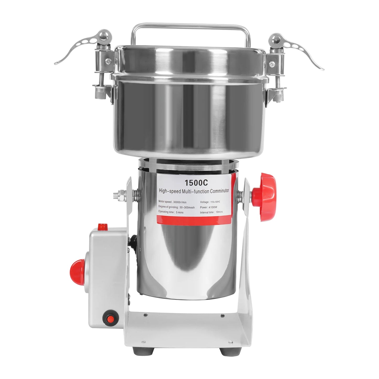 4100W Electric Grain Mill Grain Grinder, 1500g Electric Corn Grinding Machine, High Speed 30000r/min Beans, Rice, Cereals