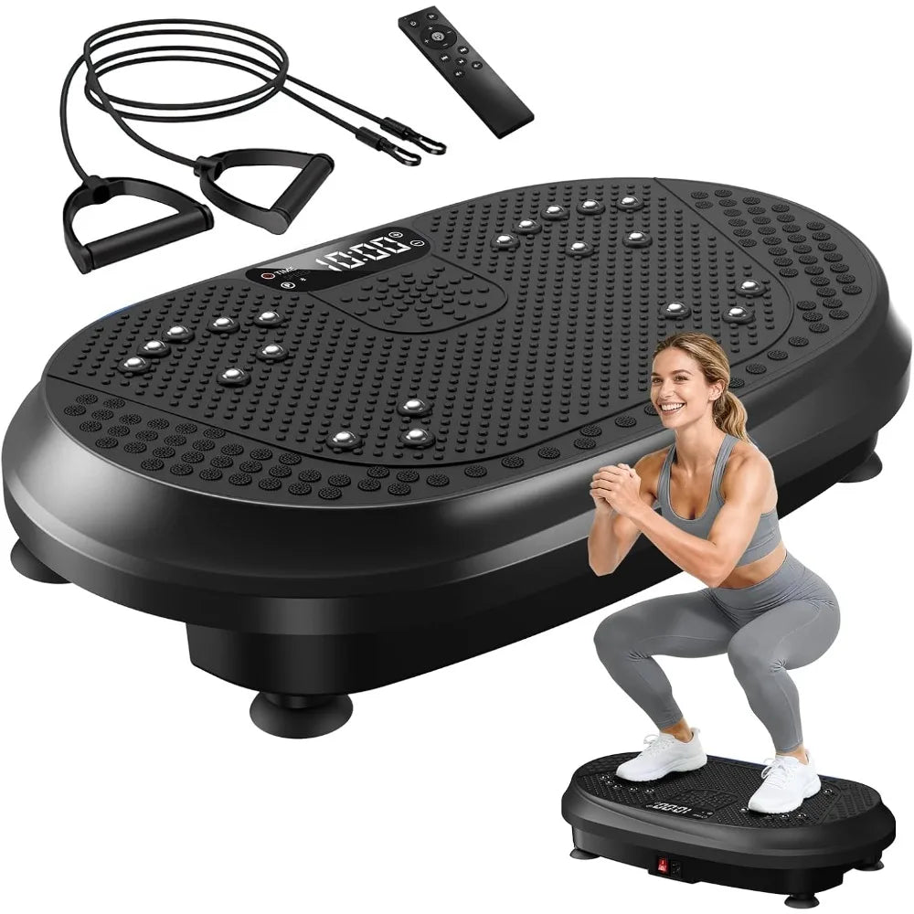 Vibration Plate Exercise Machine, Vibrating Fitness Platform for Lymphatic Drainage, Full Body Shaker Workout Equipment