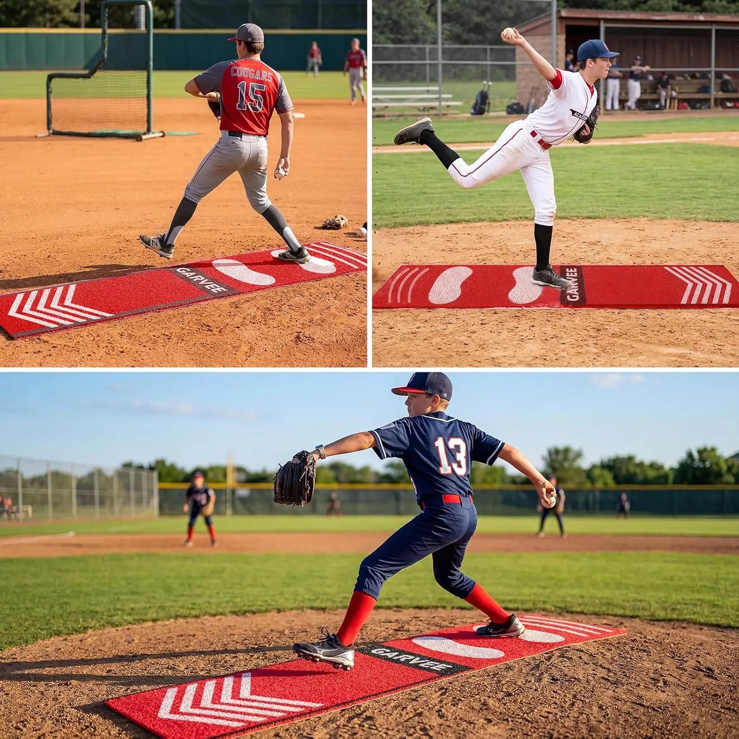Garvee Lightweight Roll-up 54 x 12 Inch Baseball Pitching Mat, EVA Base Portable Softball Throwing Practice Pad for Youth Beginners Indoor Outdoor