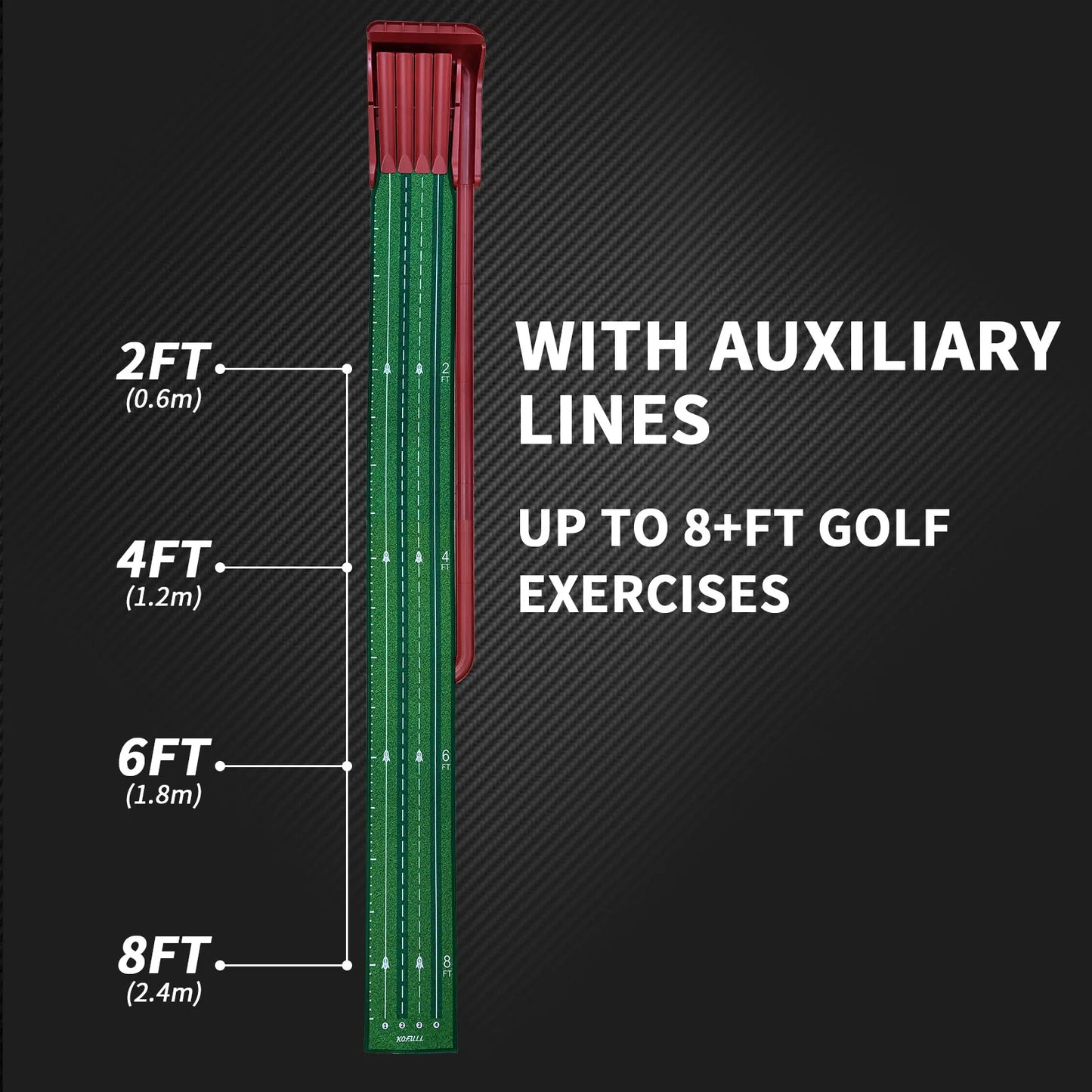 KOFULL Golf Putting Green Mat With 4 Track Flip Pad For Home Office