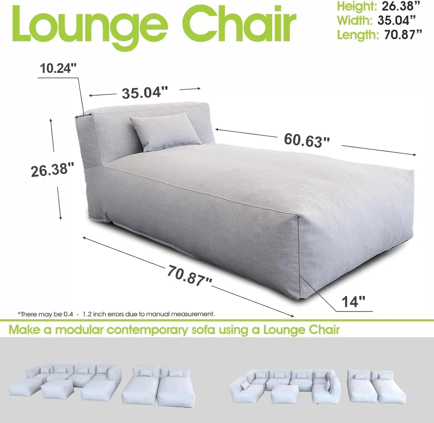 Outdoor Bean Bag Lounger Chair For Sunbathing And Tanning