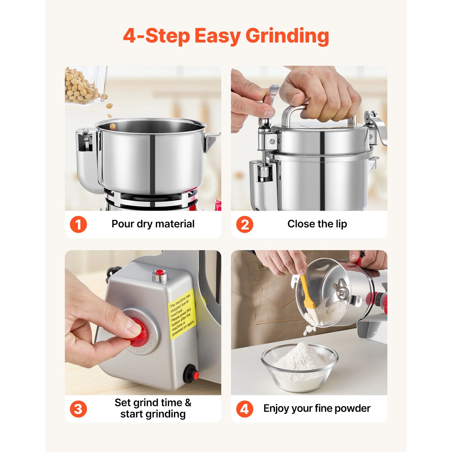 SucceBuy Electric Grain Mill Grinder High Speed 28000 32000 RPM