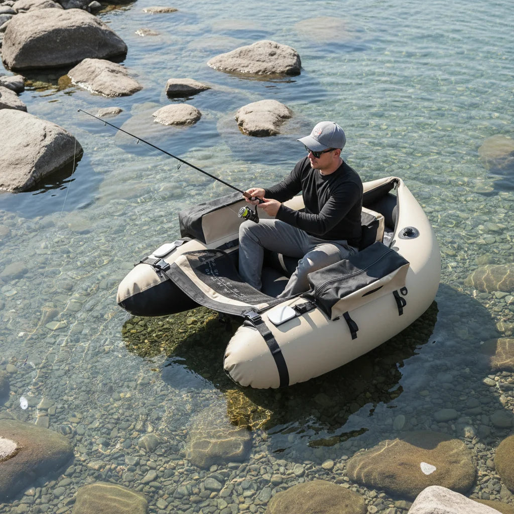 Inflatable Fishing Boat Portable Oxford Cloth 130kg Capacity