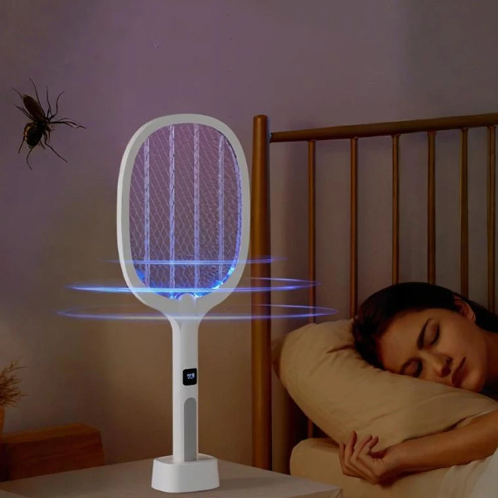 Electric Fly Swatter Mosquito Zapper Lamp Rechargeable 1200mAh