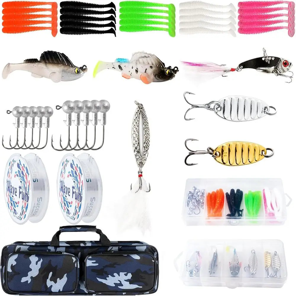 Collapsible 2-Piece 6.89FT Telescopic Fishing Rod Set with Spinning Reel, Lures, and Bag - Ideal for Saltwater & Freshwater Fish