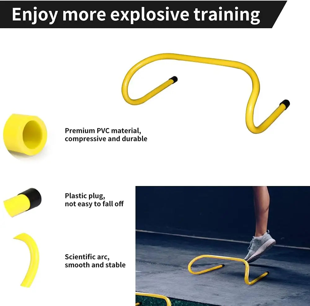 Agility Ladder and Disc Cones Training Set with Adjustable Rungs and 10 Plastic Sport Cones for Soccer Football Speed Drills