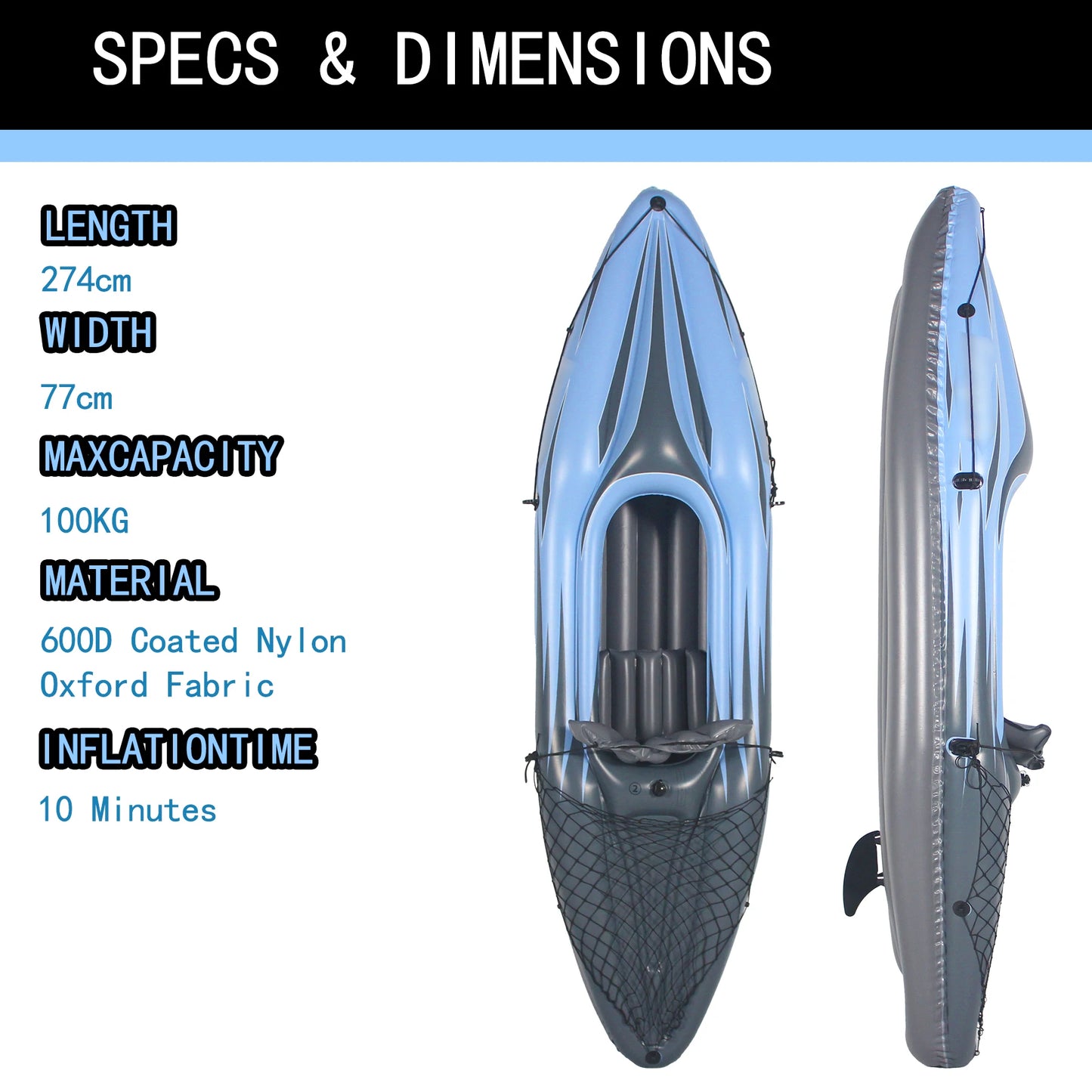 HHSJZWCY Inflatable One Person Kayak With Paddles And Pump
