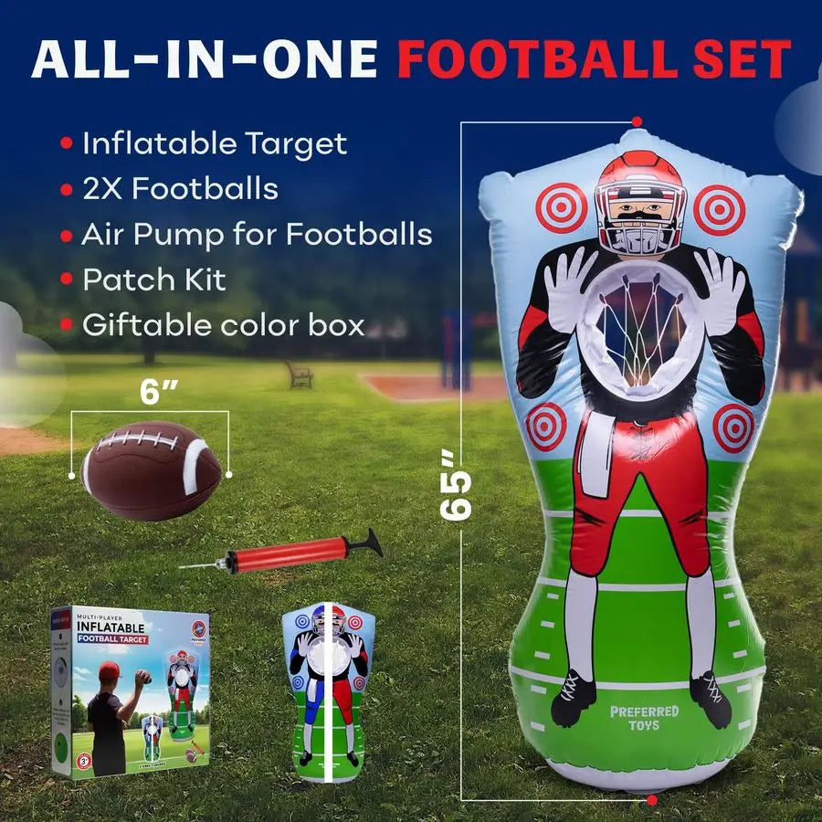 Football Target DoubleSided Toss Training Game with Mini Footballs Super Bowl Party Game for Kids and Adults Indoor amp Outdoor
