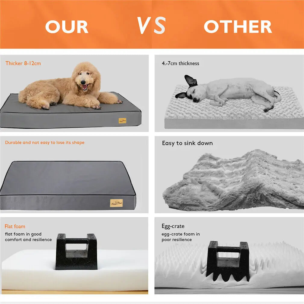 Dog Memory Foam Orthopedic Bed With Washable Waterproof Cover