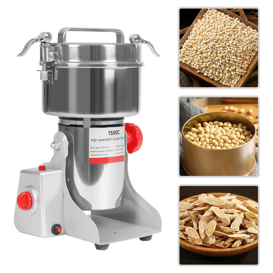 4100W Electric Grain Mill Grain Grinder, 1500g Electric Corn Grinding Machine, High Speed 30000r/min Beans, Rice, Cereals