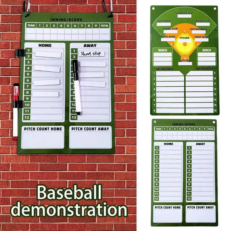 Erasable Baseball Coaching Board Magnetic Dugout Clipboard