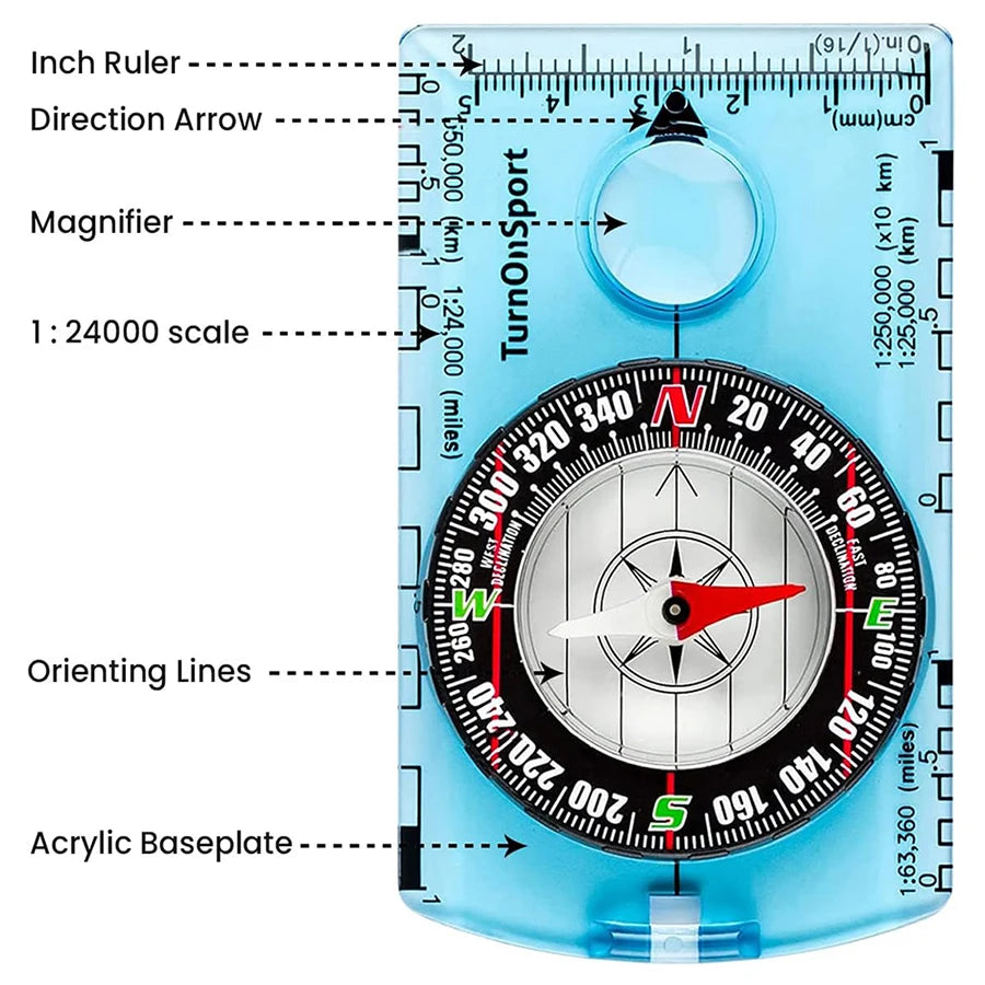Waterproof Camping Compass For Hiking And Outdoor Navigation