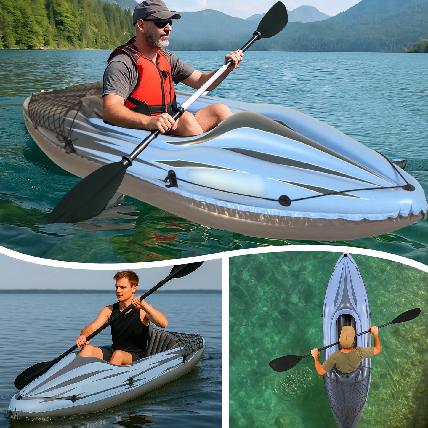HHSJZWCY Inflatable One Person Kayak With Paddles And Pump