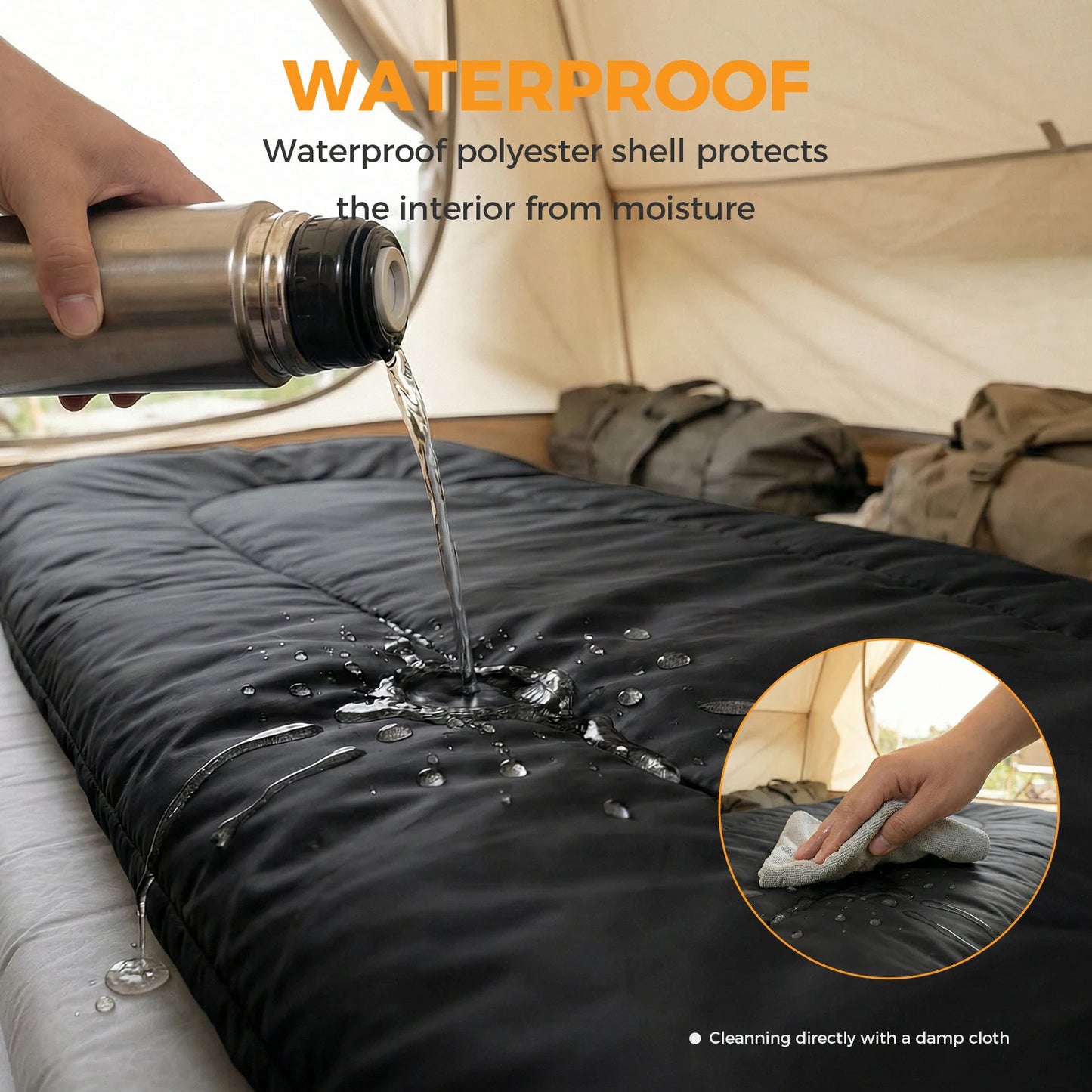 Three Season Portable Double Sleeping Bag For Adults With Pillow