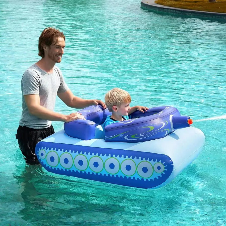 Inflatable Tank Pool Floaties For Kids With Water Gun