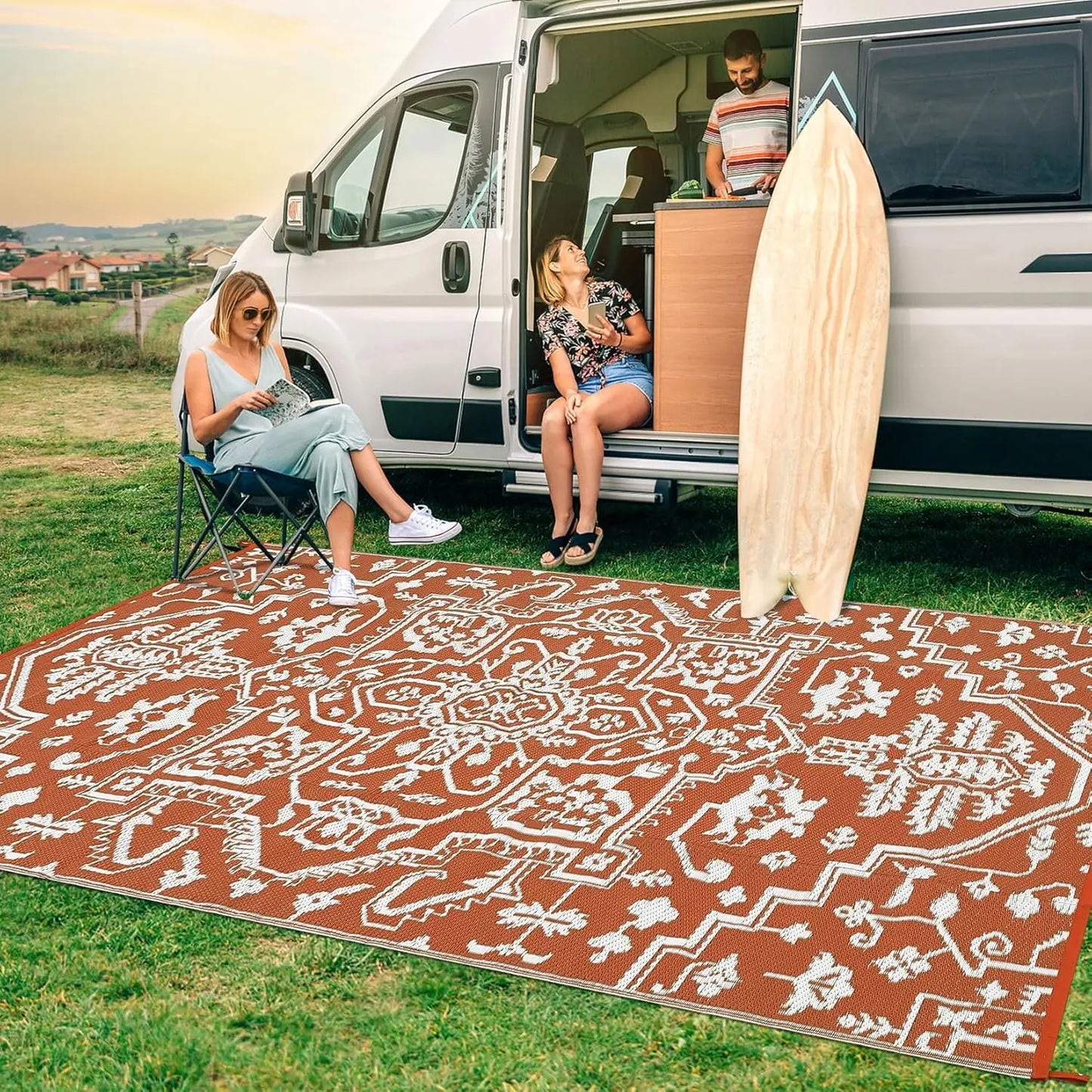 Twister.CK Waterproof Outdoor Area Rug Stain Resistant Mat
