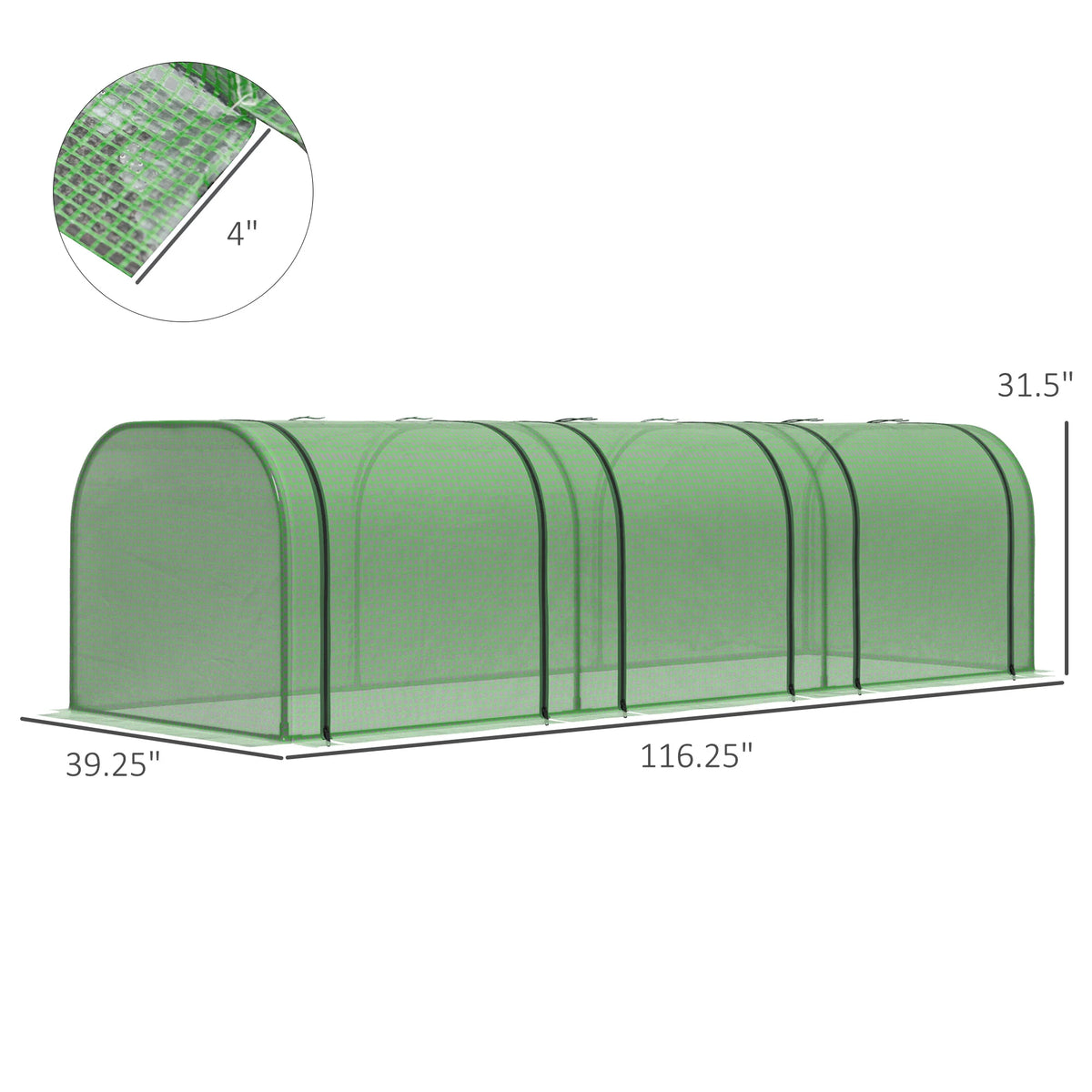 Outsunny Tunnel Greenhouse With Roll Up Doors For Garden Plants