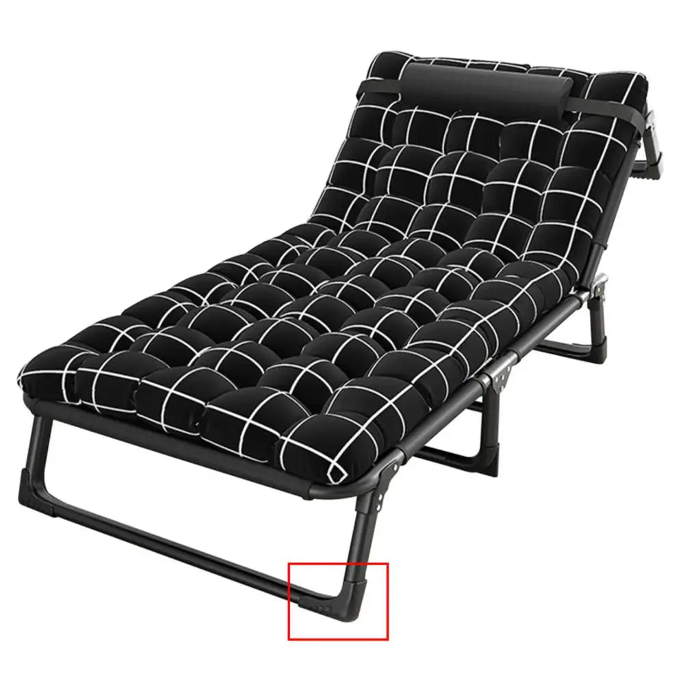 Camping Cot Adjustable Reclining Folding Chaise With Pillow