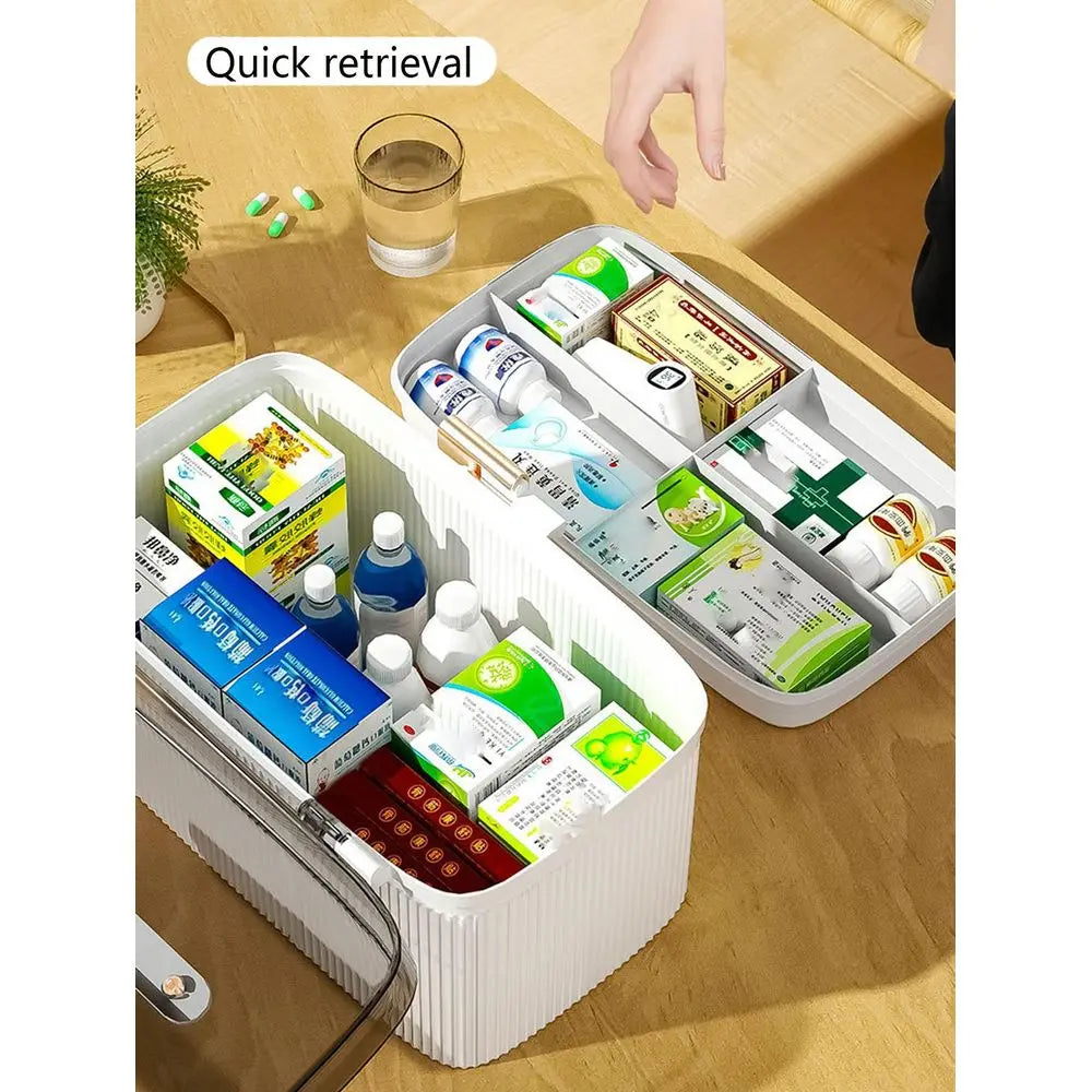 Portable Household Medical Box, Medicine Storage Organizer For Family Emergency And First Aid Kit