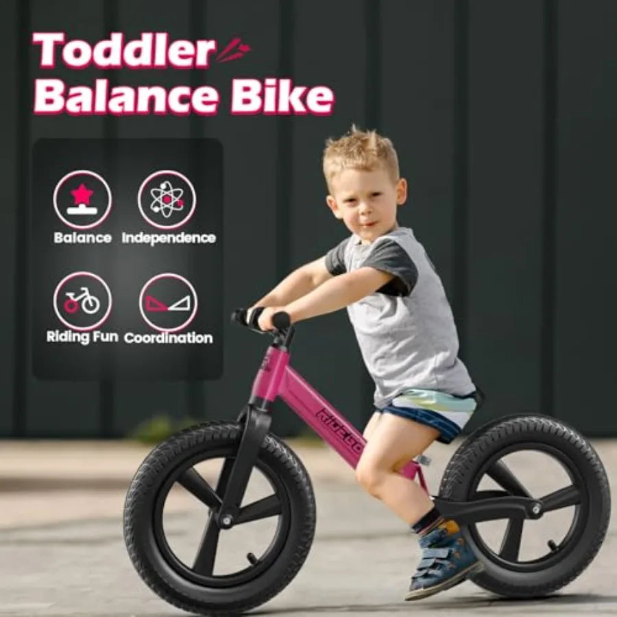 OLOEY Kids Balance Bike With Adjustable Seat And Air Tires