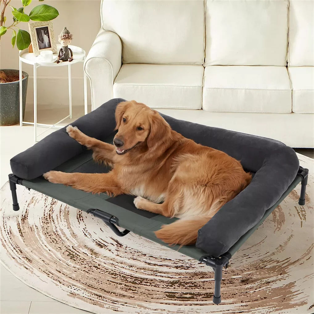 BINGOPAW Outdoor Elevated Cooling Dog Bed Lounger for Camping