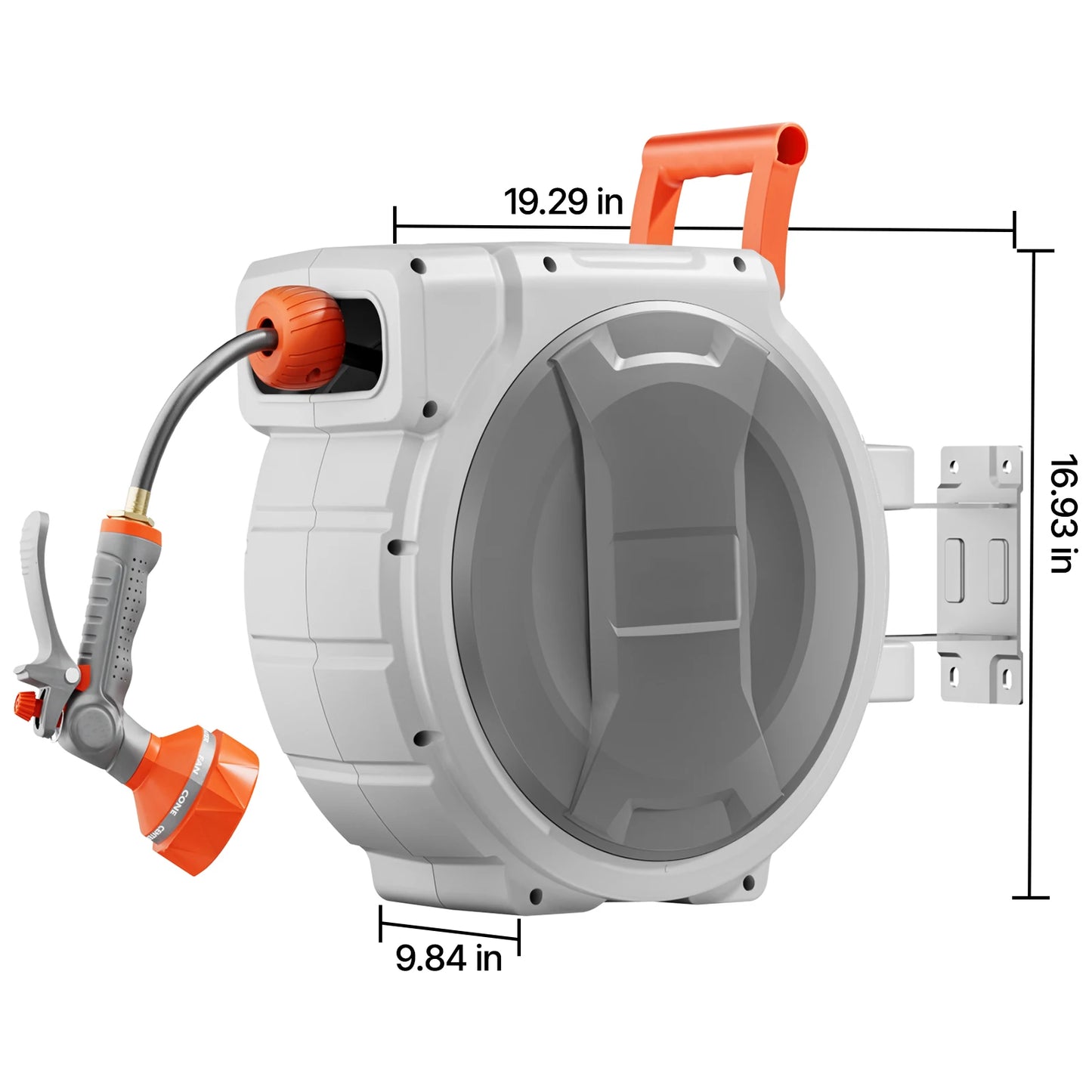 SucceBuy Retractable Garden Hose Reel With 9 Pattern Nozzle