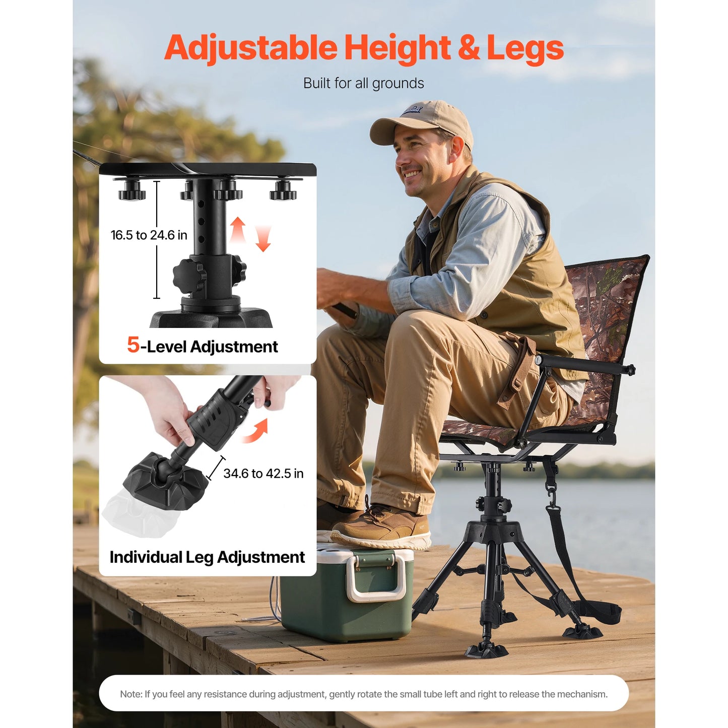360 Degree Silent Swivel Blind Hunting Chair For Camping