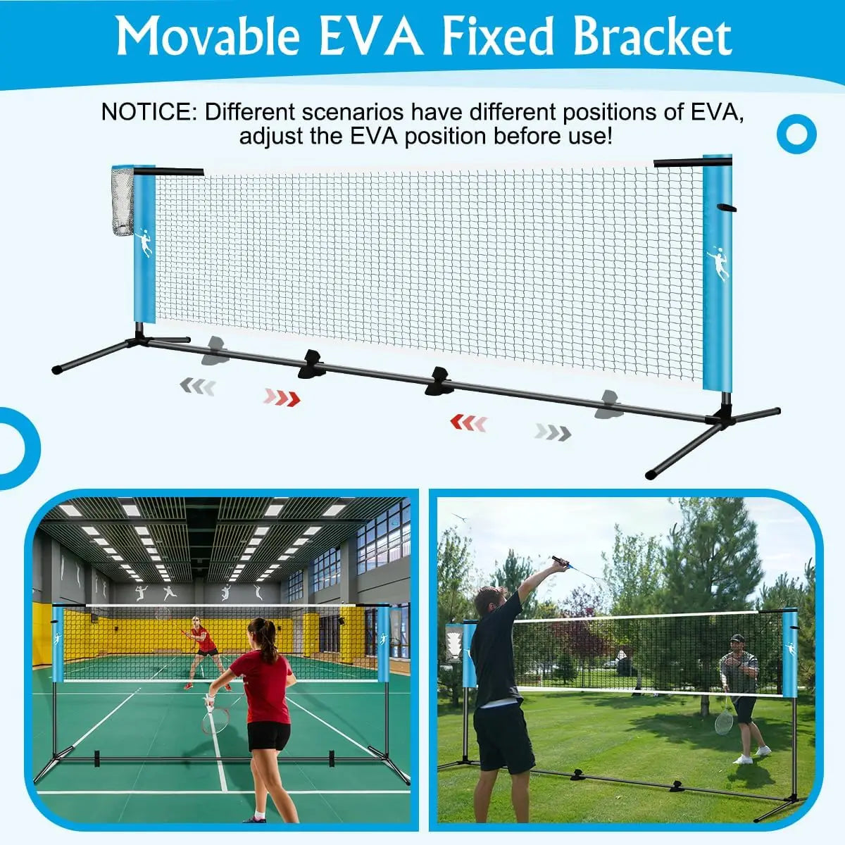 3-in-1 Pickleball Badminton Volleyball Net Set for Backyard, Portable with Adjustable Height, Paddles & Rackets